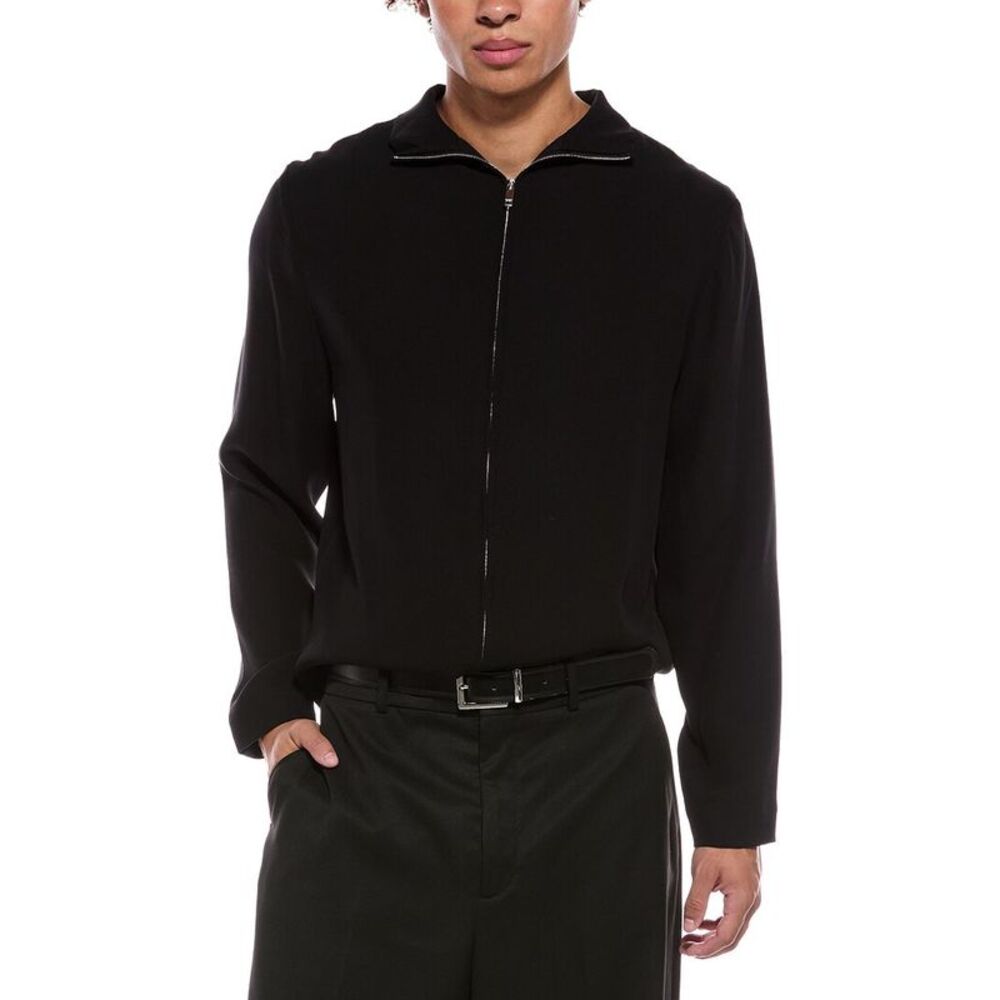 Valentino Mens  Silk Turtleneck Top, Black